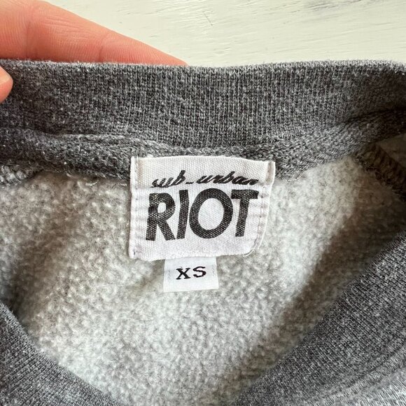 Sub_Urban Riot Good Vibes Graphic Crew Sweatshirt in Heather Grey XS - Picture 8 of 11